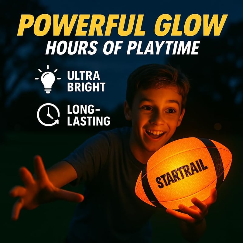 Glow in The Dark LED Football for Outdoor Play