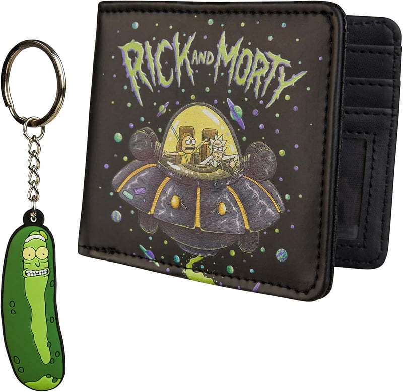 Rick and Morty Card Wallet & Keyring Set for Men & Teens