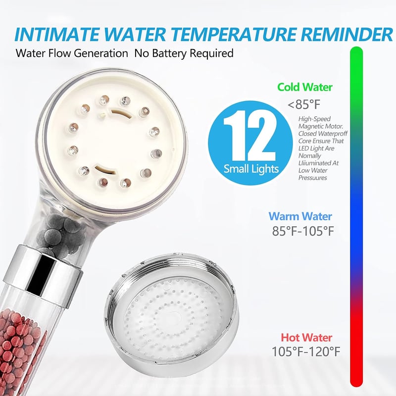 LED Shower Head Kit with Temperature Control