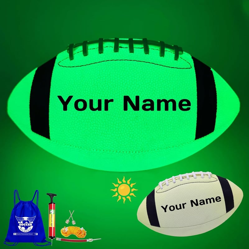 Personalized Glow Football - Luminous Leather