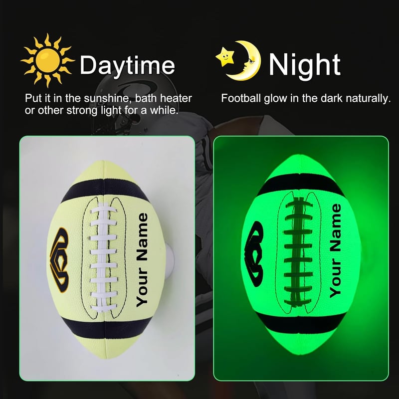 Personalized Glow Football - Luminous Leather