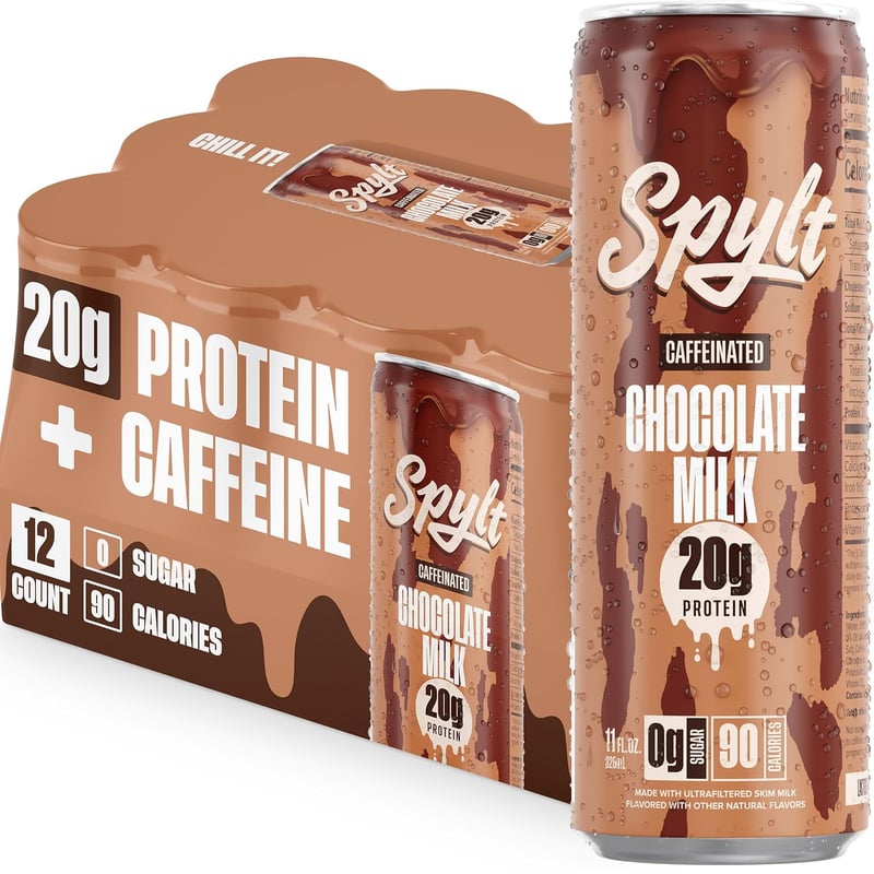 High Protein Chocolate Milk, 60mg Caffeine, 20g Protein, Sugar-Free