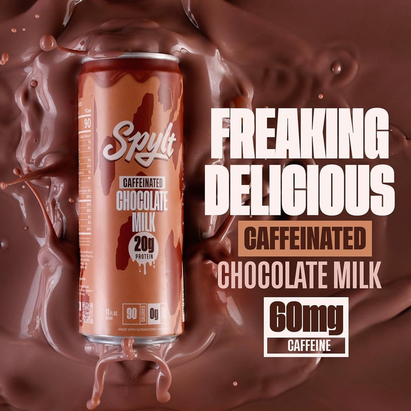 High Protein Chocolate Milk, 60mg Caffeine, 20g Protein, Sugar-Free