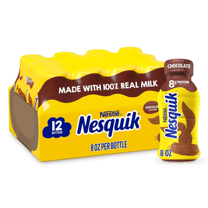 Nesquik Lowfat Chocolate Milk, 8 fl oz, 12-Pack