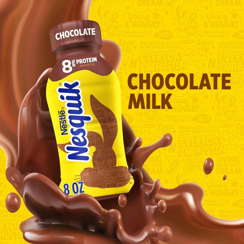 Nesquik Lowfat Chocolate Milk, 8 fl oz, 12-Pack