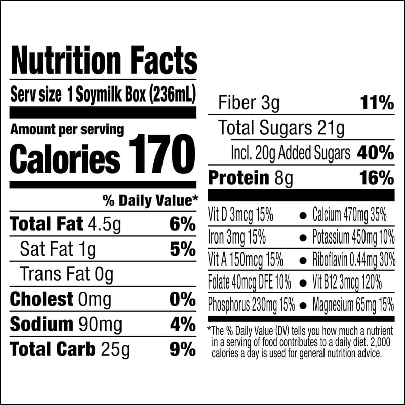 Chocolate Vegan Soy Milk Singles, Dairy-Free, Non-GMO, 8oz, 18-Pack