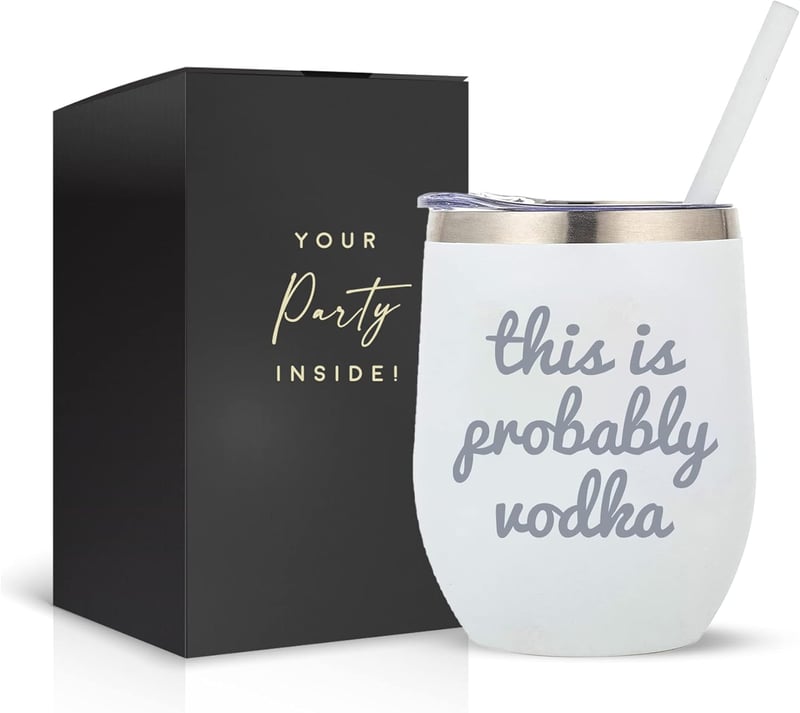 Birthday Stainless Steel Wine Tumbler, 12oz Engraved Gift