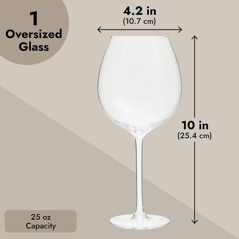 Birthday Novelty Giant Wine Glass, 25oz Full Bottle Capacity