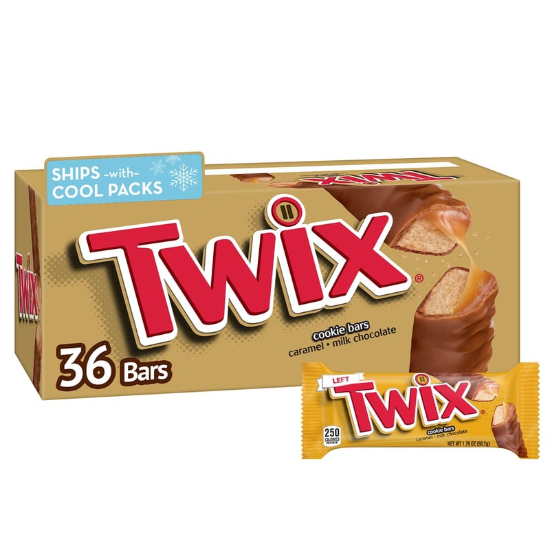 TWIX Full-Size Candy Bars, Caramel Cookie Chocolate, 36-Pack