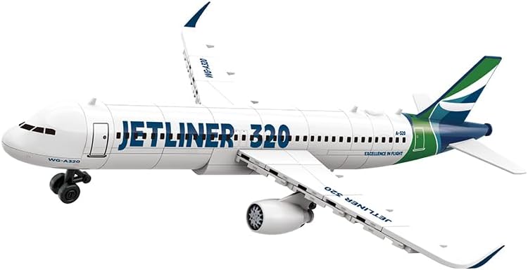 Airbus A320 Building Blocks Toy, 129 Pieces, Kids & Adults Gift