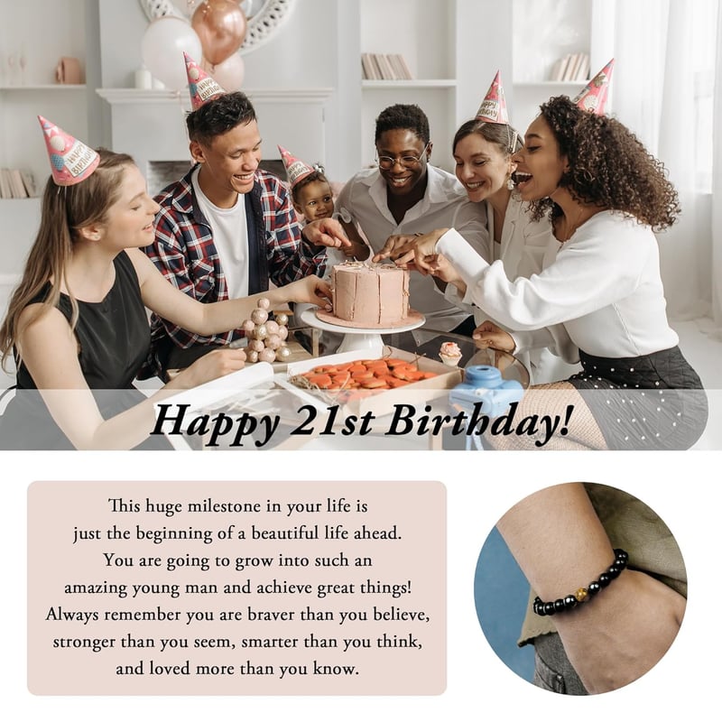 21st Birthday Triple Protection Bracelet for Him