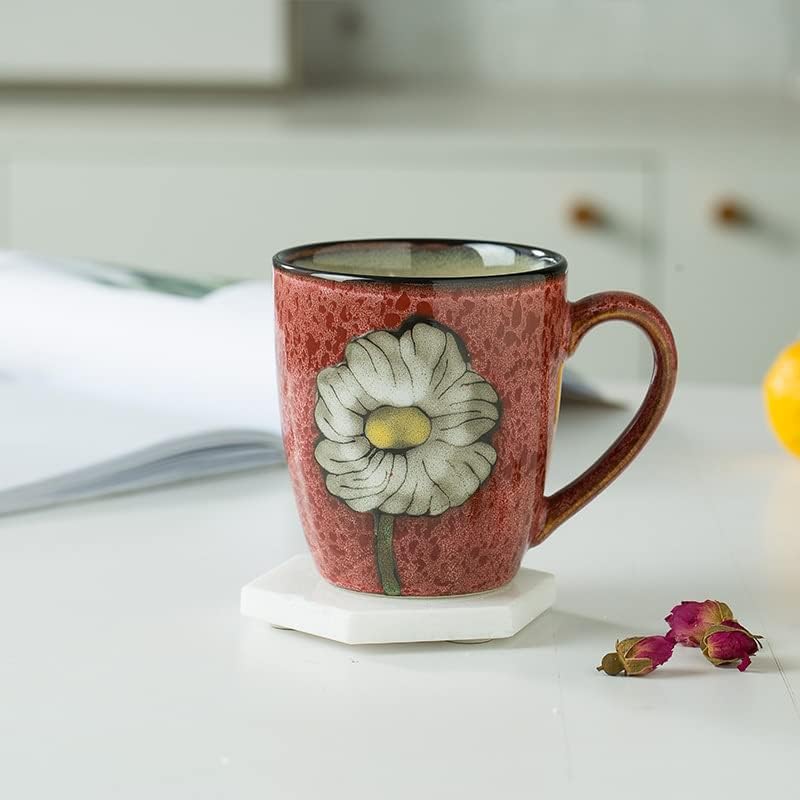 12oz Ceramic Cappuccino Mug Set – Microwave Safe, Multicolor