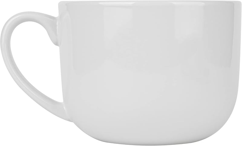 50oz White Ceramic Mug with Handles for Soup, Coffee, Tea