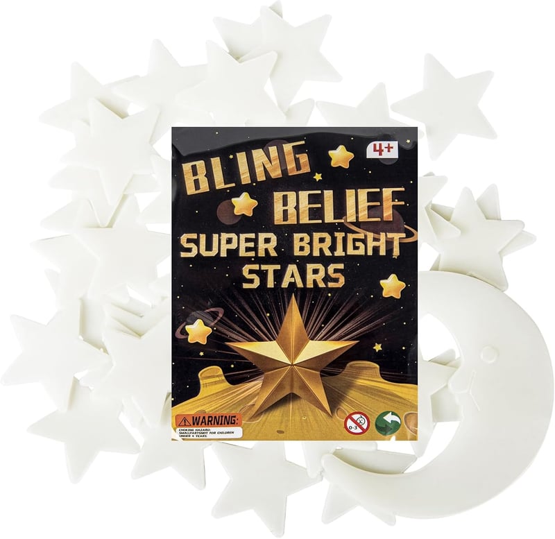 Birthday Glow-in-Dark Star & Moon Stickers (Green)