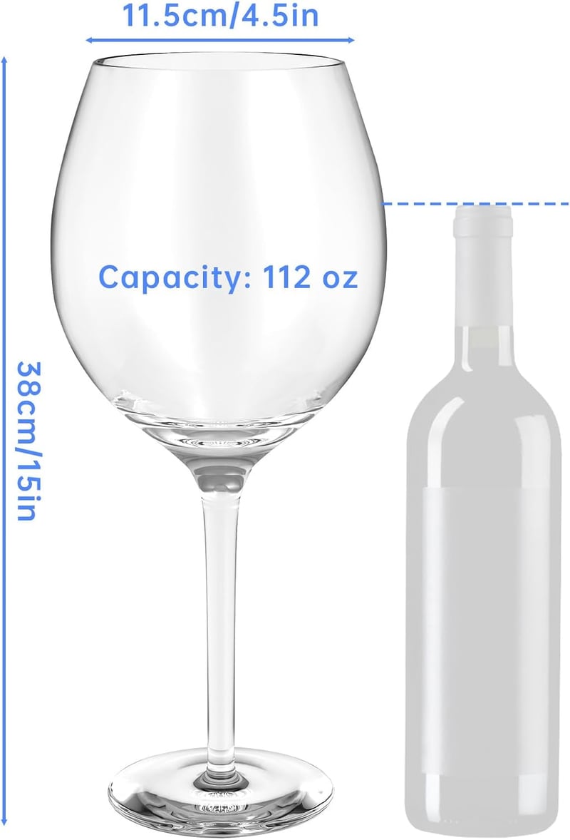 Hand-Blown 112oz Wine Glass, Italian Design for Celebrations