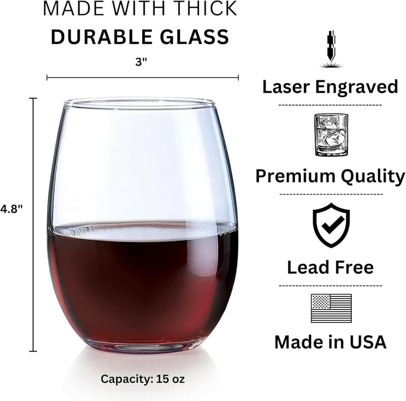 Mother's Day Custom Engraved Wine Glass - Gift for Mom or Grandma