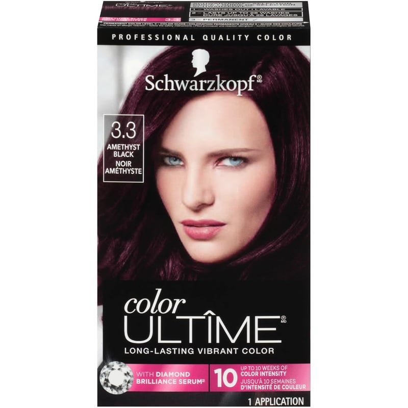 Amethyst Black Permanent Hair Dye, 10-Week Fade Resistance