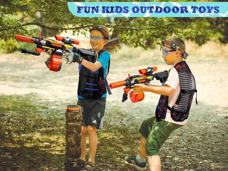 Automatic Toy Machine Gun with Tactical Kit – Foam Dart Rifle for Boys 8-12