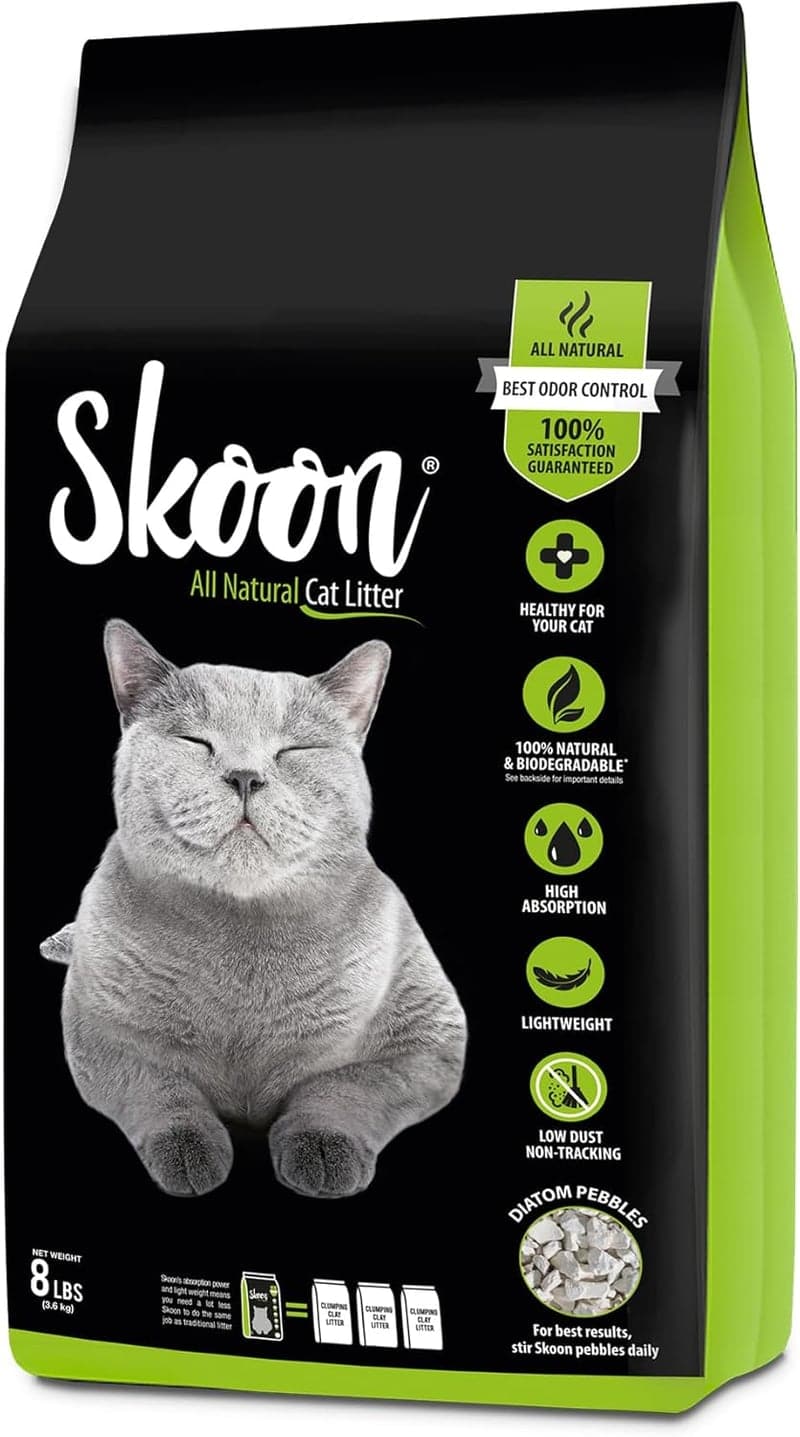 All Natural Lightweight Cat Litter - Odor Control Diatom Pebbles