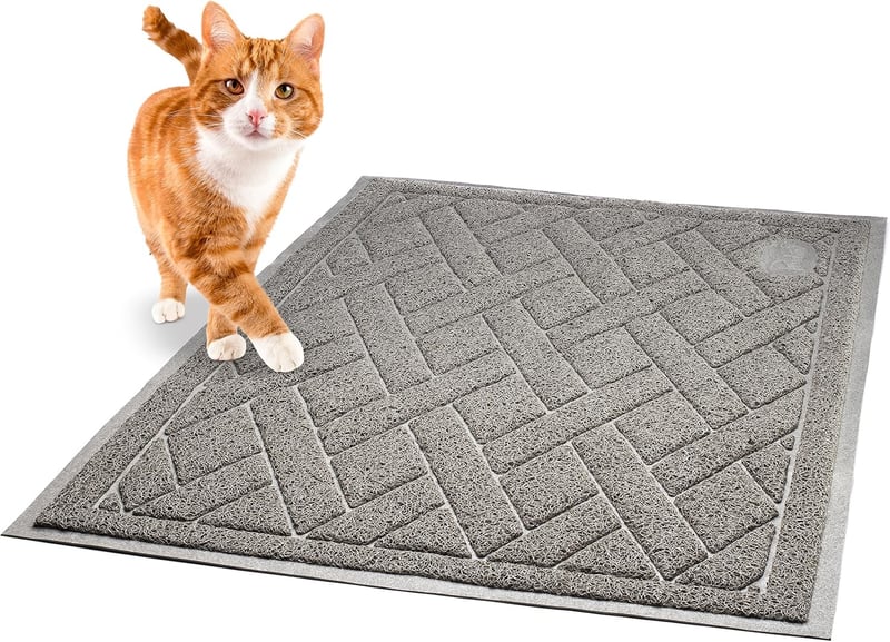 Cat Litter Mat, Extra Large, Soft, Easy to Clean, Gray