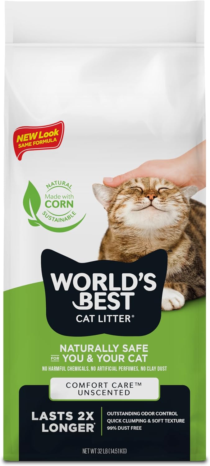 Comfort Care Cat Litter, Unscented, Flushable, 32 lbs