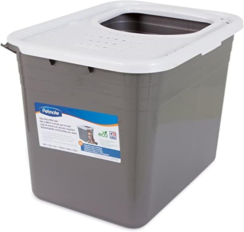 Top Entry Cat Litter Box with Filter Lid, Made in USA
