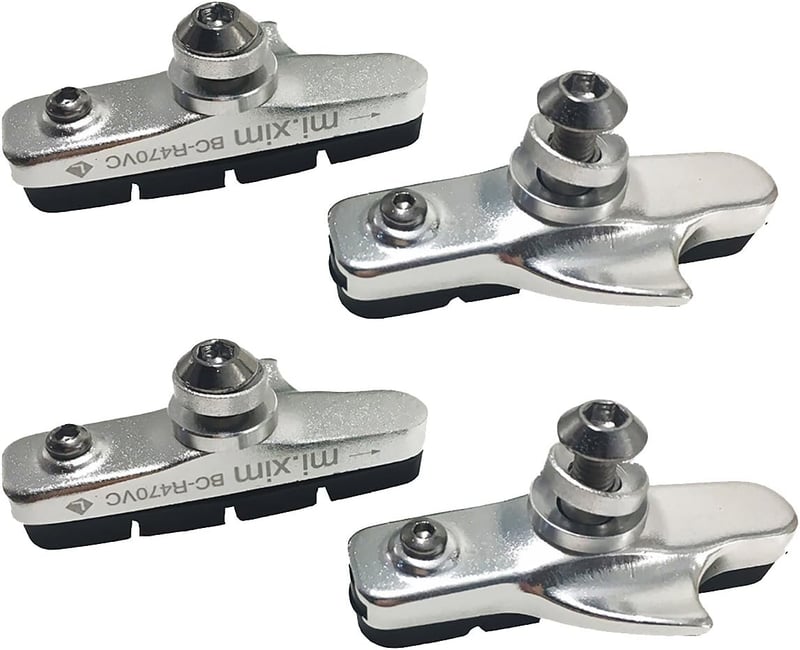 Premium Mountain Bike V-Brake Pads, 4PCS Silver Kit