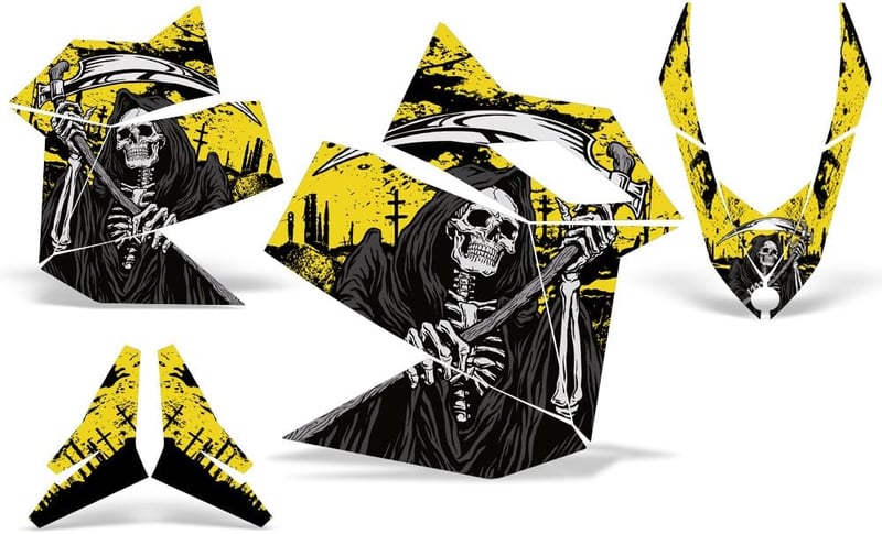 Yellow Reaper V2 Snowmobile Decal Kit for Ski-Doo Rev XP (2008-2012)