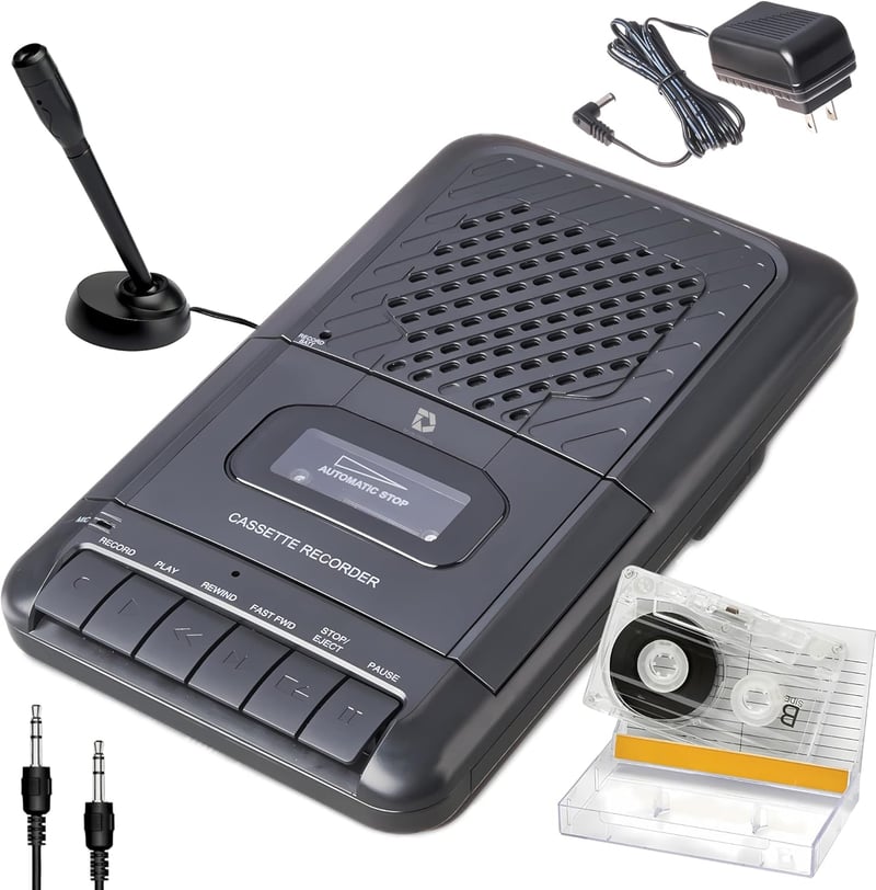 Cassette Player with Recording & Built-in Speaker