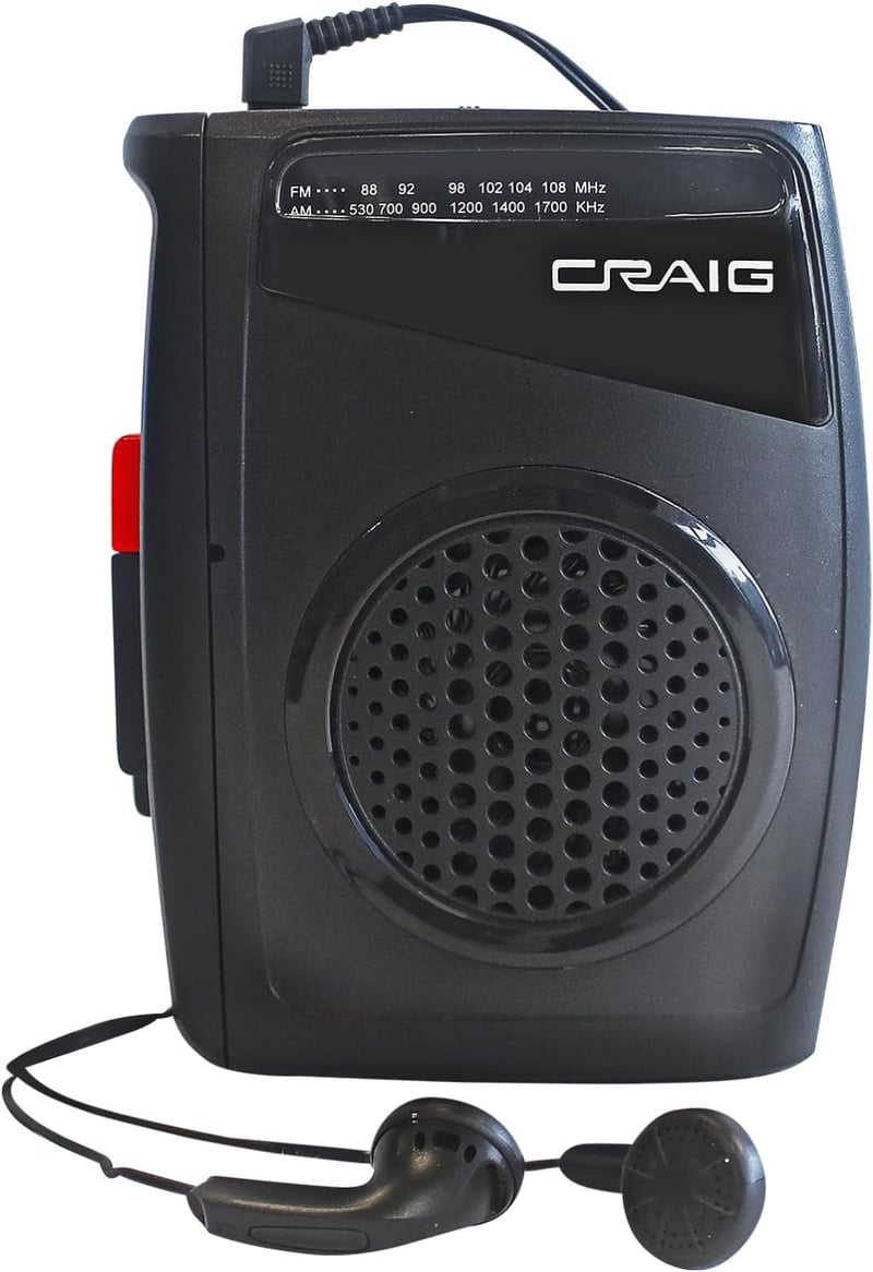 Portable AM/FM Cassette Player & Recorder with Earphones