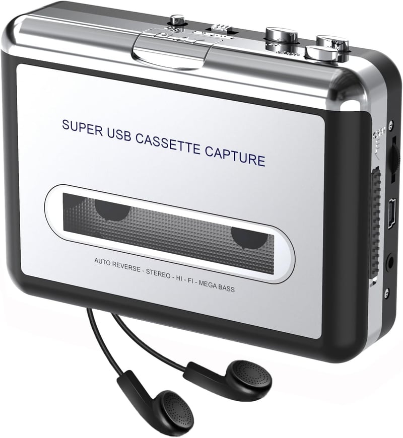 Cassette to MP3 Converter with Earphone - Silver