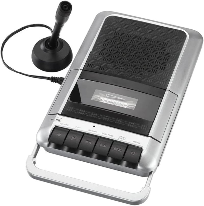 Cassette Player & Recorder with Mic, Black