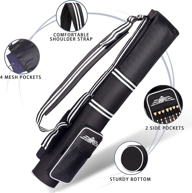 Golf Sunday Bag with 6 Pockets & Adjustable Strap for 3-9 Clubs