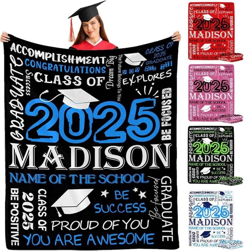 Graduation Throw Blanket 2025 – Custom All-Season Gift