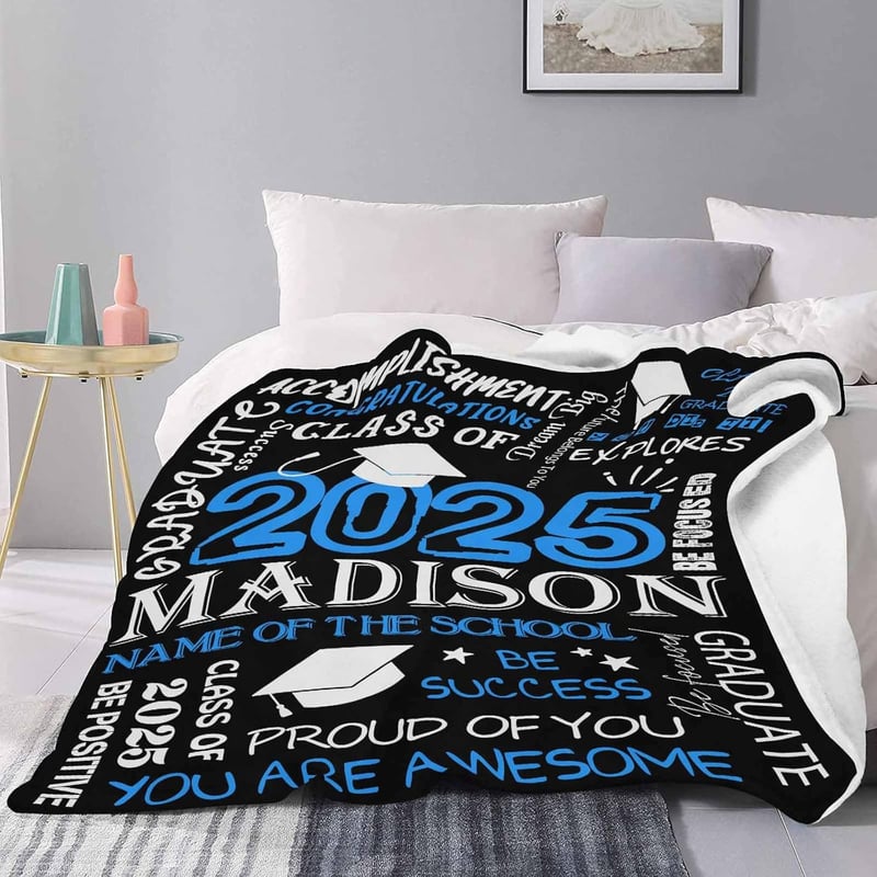 Graduation Throw Blanket 2025 – Custom All-Season Gift