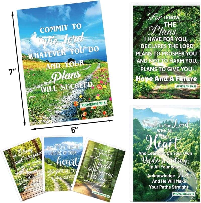 Religious Graduation Cards with Envelopes, Set of 12