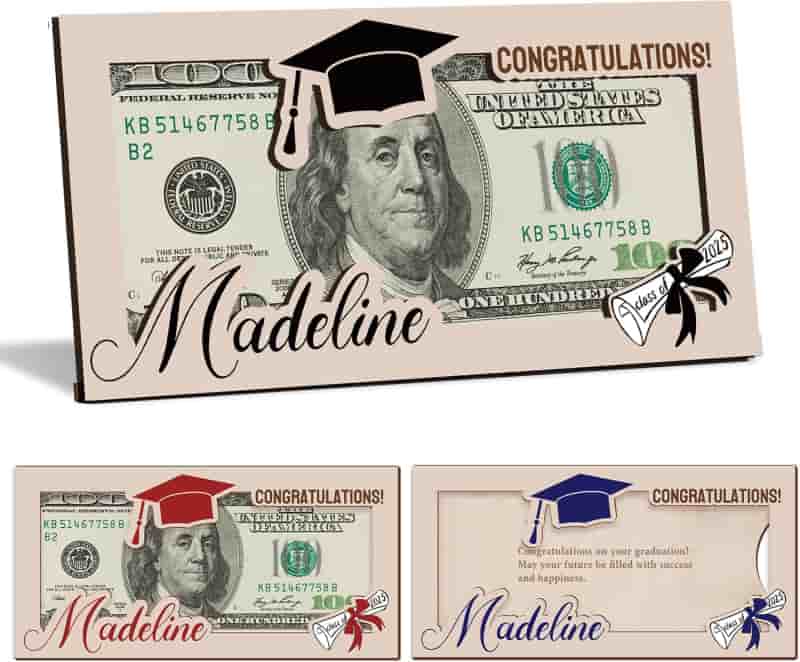Graduation Money Holder 2025, Personalized Wooden Card Box