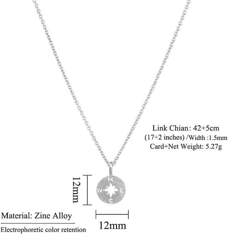 Friendship Compass Necklace with Butterfly Pendant & Card Gift
