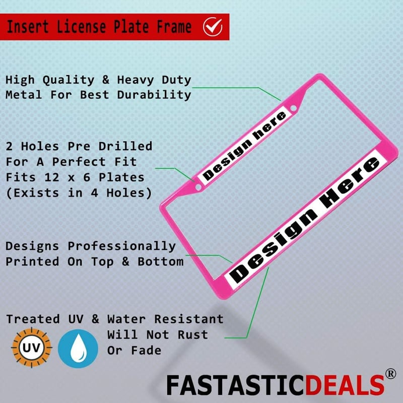 Fantasy Football Loser License Plate Frame, Weatherproof, Hot Pink