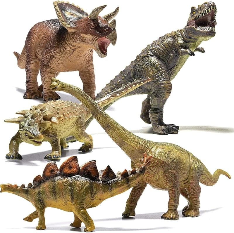 Jumbo Dinosaur Toys Set – 5-Piece Hand-Painted Figures for Kids