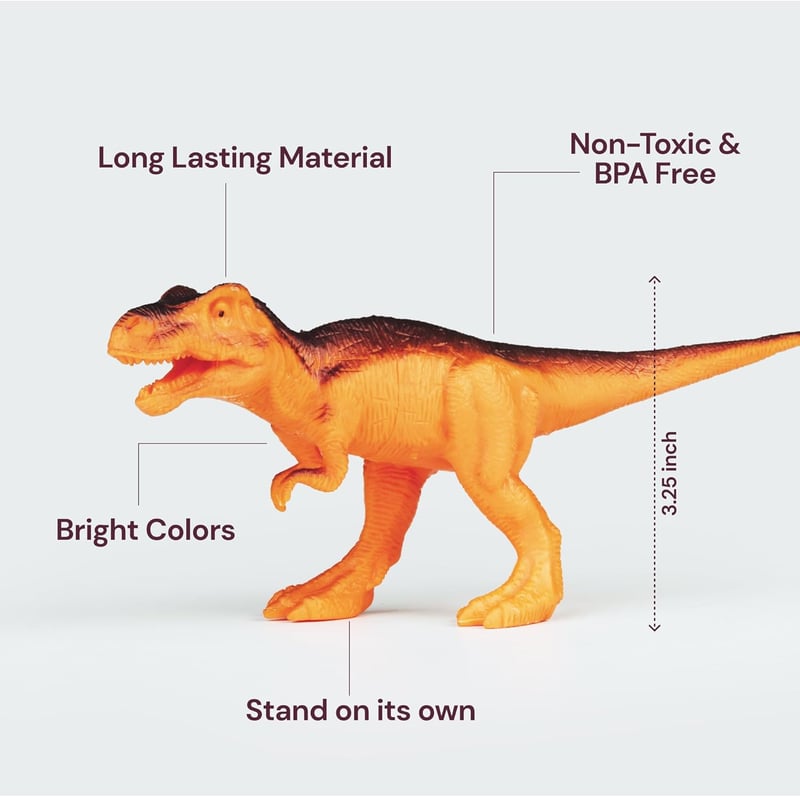 Dinosaur Toy Set with 12 Figures & Metal Storage Box for Kids