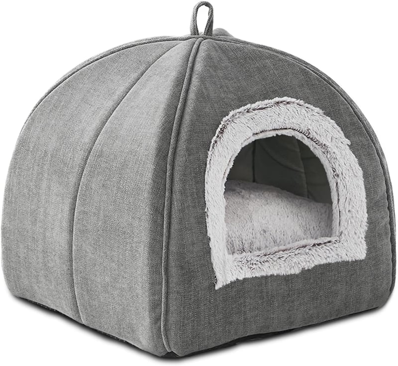 Indoor Cat Bed Cave - Soft, Warm, Foldable, Washable, 15