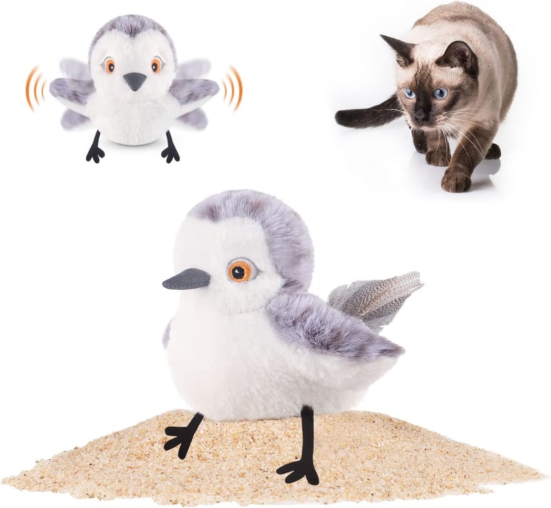 Cat Exercise Toys: Rechargeable Flapping Bird with Chirp