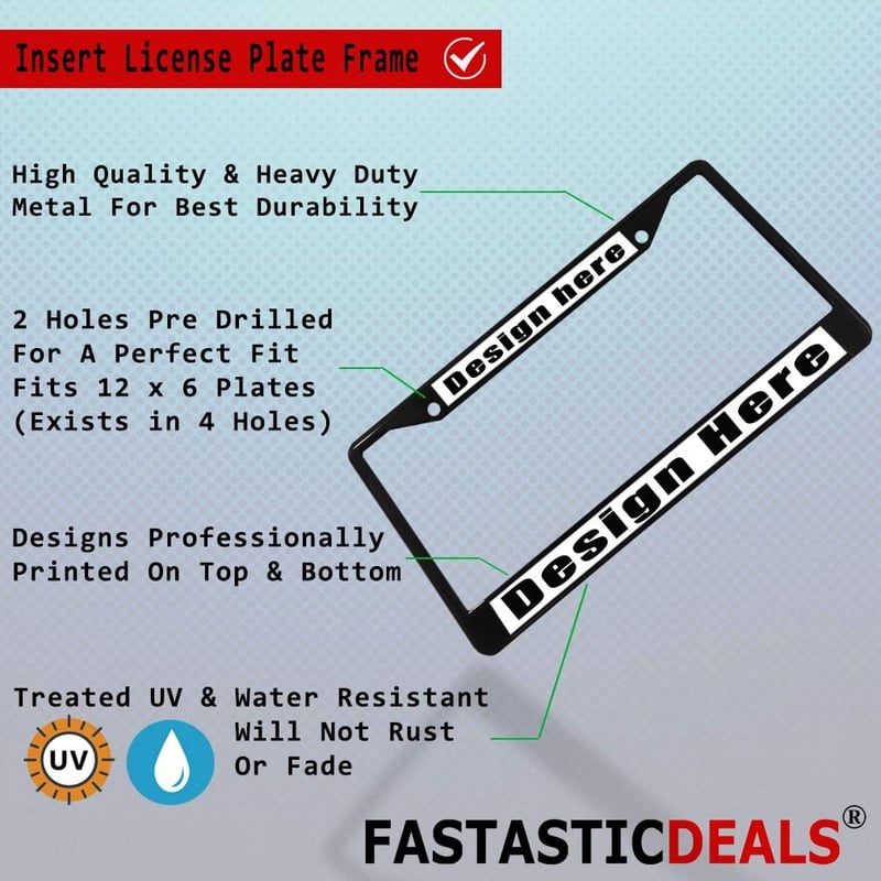 Fantasy Football Last Place License Plate Frame - Black, Weatherproof