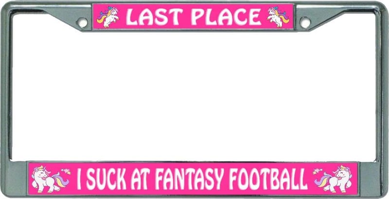 Fantasy Football Chrome License Plate Frame for Fans