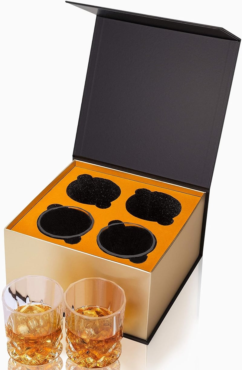 Whiskey Glasses Set, 10 Oz, Luxury Box, Men's Gift