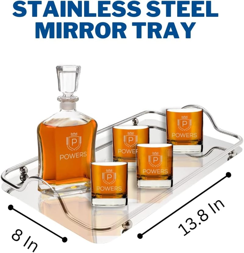 Personalized Decanter Set with Glasses & Stones for Men
