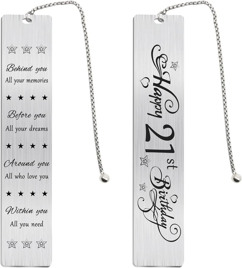 21st Birthday Bookmark Gift for Her or Him