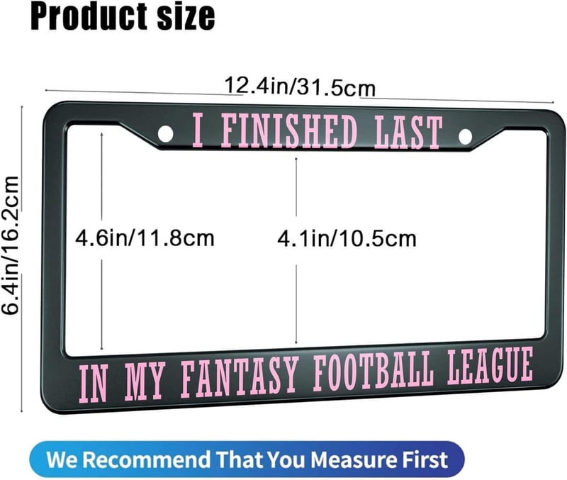 Fantasy Football Loser License Plate Frame for Cars – Metal