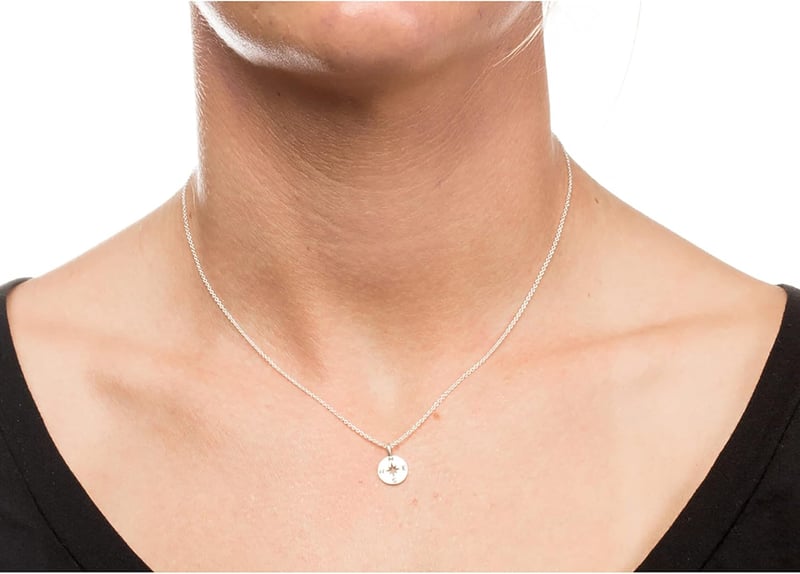 Friendship Compass Necklace with Butterfly Pendant for Women
